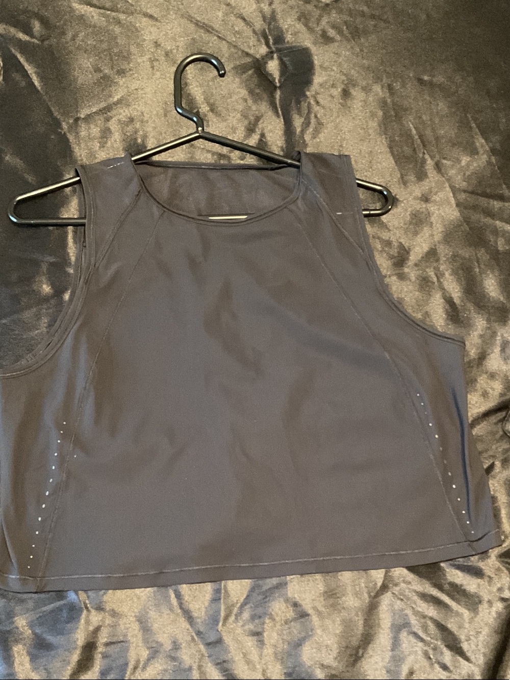 lululemon athletica Black Sleeveless Crop Tank with Micro-Perforation